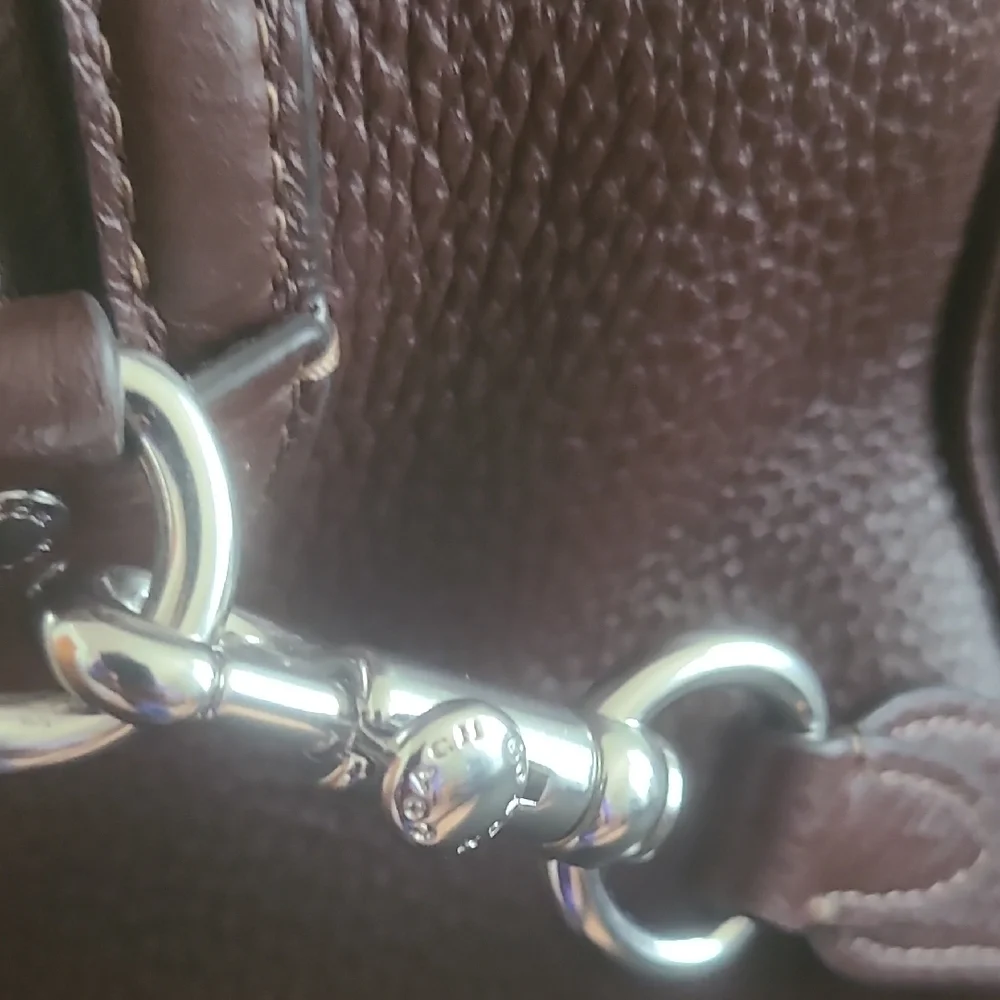 Coach Pebbled Leather Rowen Large Satchel in Maple 12Wx8H, No Dust Cover - Picture 7 of 13